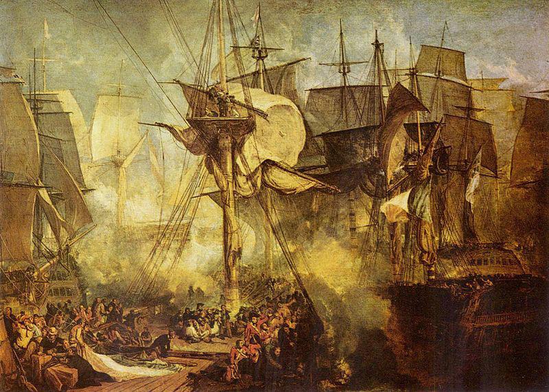 Joseph Mallord William Turner Die Schlacht bei Trafalgar, von den Steuerbordbesanwanten der Victory aus gesehen Norge oil painting art